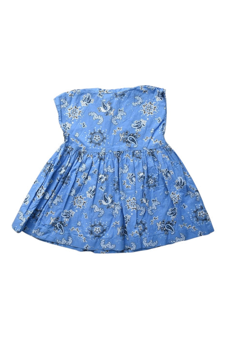 A Blue Sleeveless Dresses from Petit Bateau in size 6-12M for girl. (Back View)