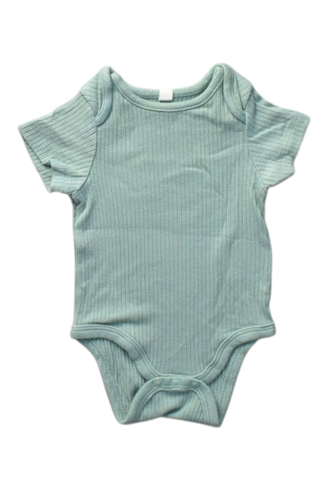 A Teal Short Sleeve Bodysuits from Mori in size 0-3M for boy. (Front View)