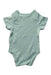 A Teal Short Sleeve Bodysuits from Mori in size 0-3M for boy. (Back View)
