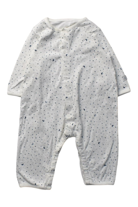 A White Onesies from Petit Bateau in size 3-6M for boy. (Front View)