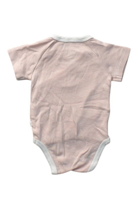A Pink Short Sleeve Bodysuits from Mori in size Newborn for girl. (Back View)