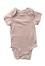 A Pink Short Sleeve Bodysuits from Mori in size Newborn for girl. (Front View)