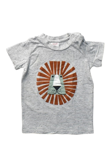 A Grey Short Sleeve T Shirts from Seed in size 3-6M for boy. (Front View)