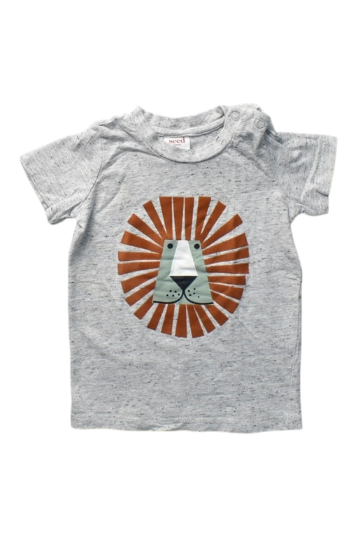 A Grey Short Sleeve T Shirts from Seed in size 3-6M for boy. (Front View)