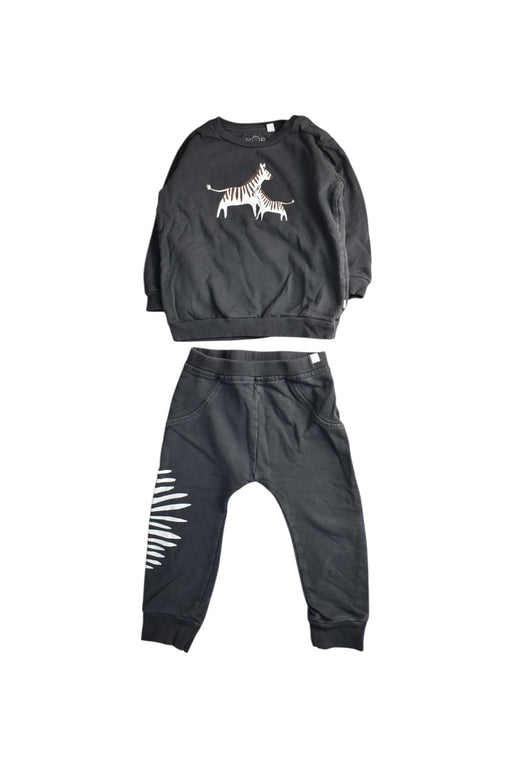 A Black Pants Sets from Mori in size 18-24M for boy. (Front View)