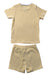 A Yellow Shorts Sets from Mori in size 6-12M for girl. (Back View)