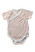 A Pink Short Sleeve Bodysuits from Mori in size 3-6M for girl. (Front View)