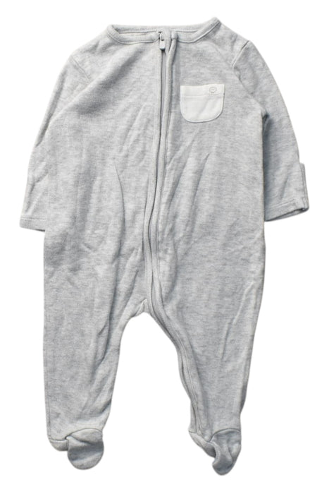 A Grey Onesies from Mori in size 0-3M for boy. (Front View)
