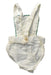 A Ivory Overall Shorts from Oeuf in size 0-3M for girl. (Back View)