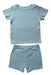 A Blue Shorts Sets from Mori in size 6-12M for boy. (Back View)