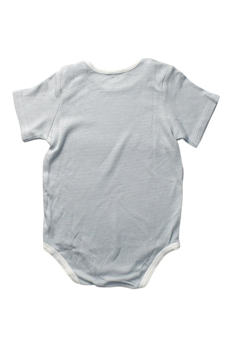 A Blue Short Sleeve Bodysuits from Mori in size 18-24M for boy. (Back View)