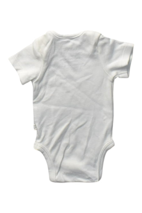 A White Short Sleeve Bodysuits from Mori in size Newborn for boy. (Back View)