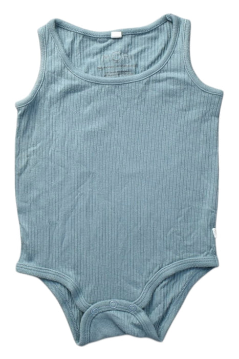A Blue Sleeveless Bodysuits from Mori in size 6-12M for boy. (Front View)