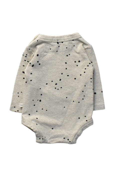 A Grey Long Sleeve Bodysuits from 1 + in the family in size 0-3M for girl. (Back View)