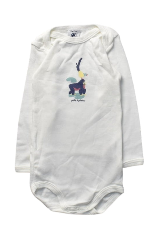 A White Long Sleeve Bodysuits from Petit Bateau in size 6-12M for boy. (Front View)