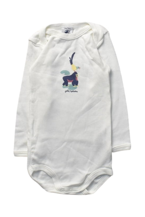 A White Long Sleeve Bodysuits from Petit Bateau in size 6-12M for boy. (Front View)