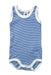 A Blue Sleeveless Bodysuits from Petit Bateau in size 0-3M for boy. (Front View)