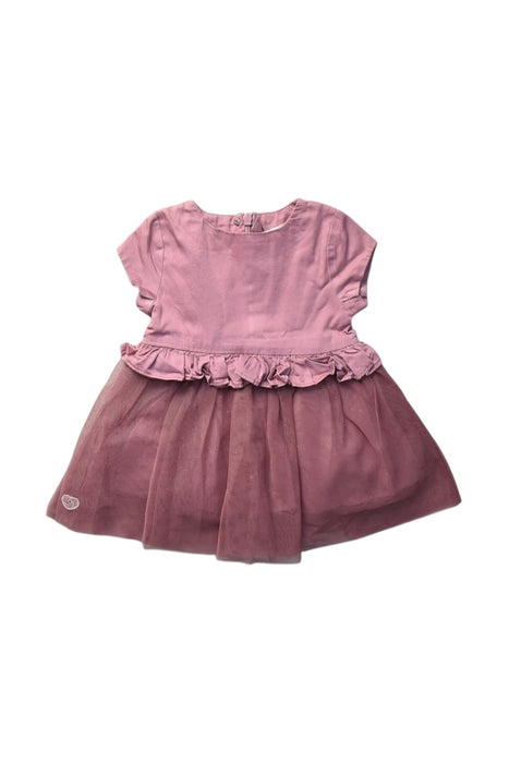 A Pink Short Sleeve Dresses from Chateau de Sable in size 3-6M for girl. (Front View)