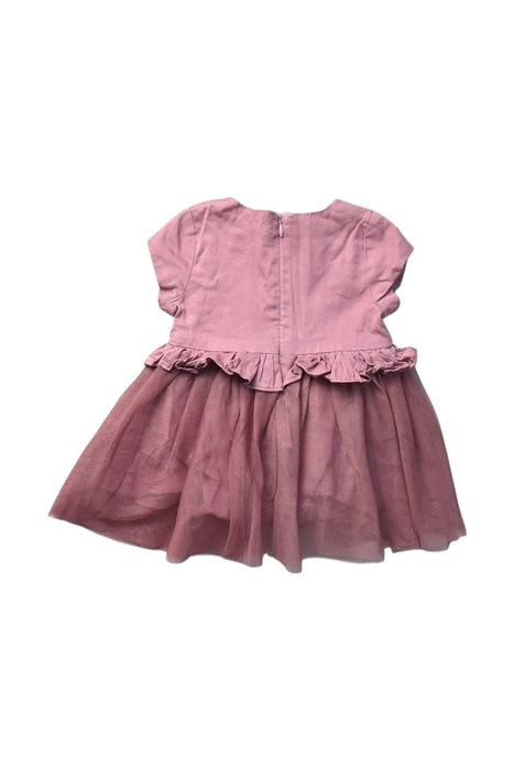 A Pink Short Sleeve Dresses from Chateau de Sable in size 3-6M for girl. (Back View)