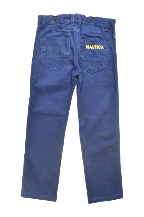 A Navy Casual Pants from Nautica in size 5T for boy. (Back View)