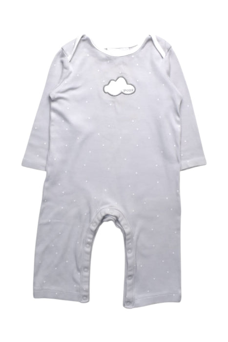 A Grey Long Sleeve Rompers from The Little White Company in size 6-12M for girl. (Front View)