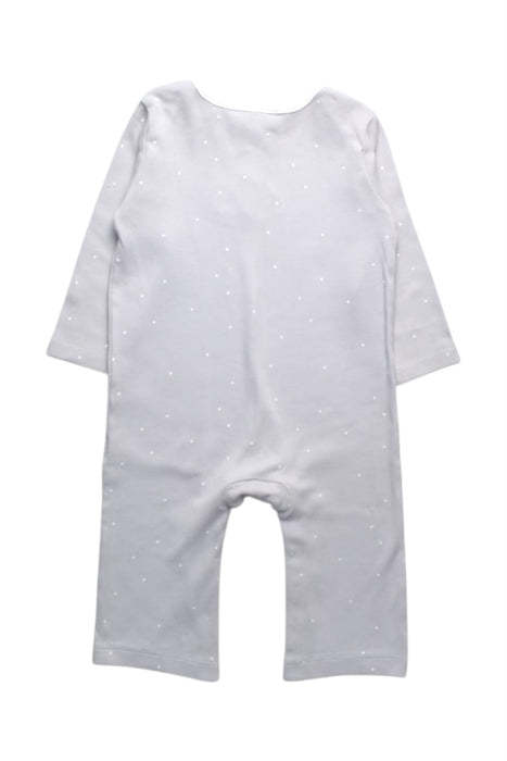 A Grey Long Sleeve Rompers from The Little White Company in size 6-12M for girl. (Back View)
