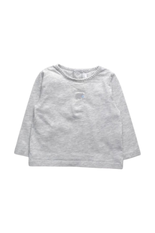 A Grey Long Sleeve Tops from The Little White Company in size 3-6M for boy. (Front View)