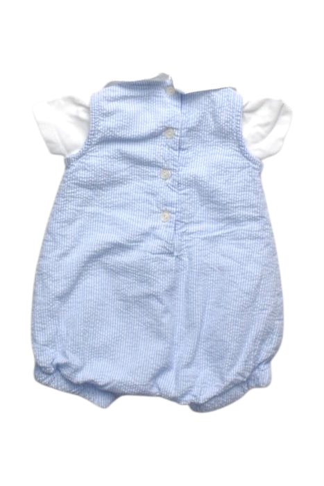 A Blue Short Sleeve Rompers from Lapinou in size 0-3M for boy. (Back View)