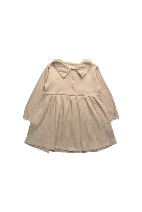 A Beige Long Sleeve Dresses from Play Up in size 3T for girl. (Front View)