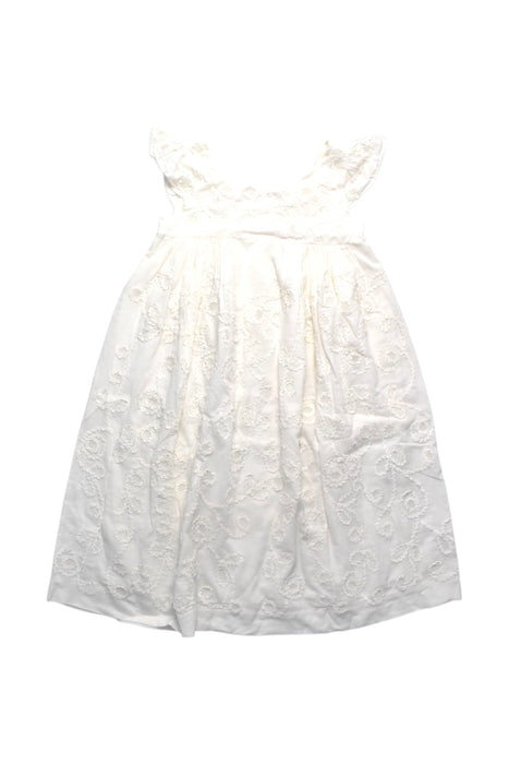 A White Sleeveless Dresses from Bonpoint in size 6T for girl. (Front View)