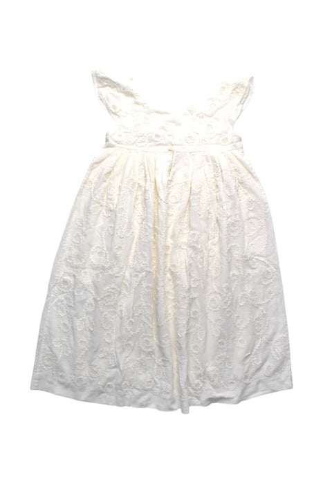 A White Sleeveless Dresses from Bonpoint in size 6T for girl. (Back View)
