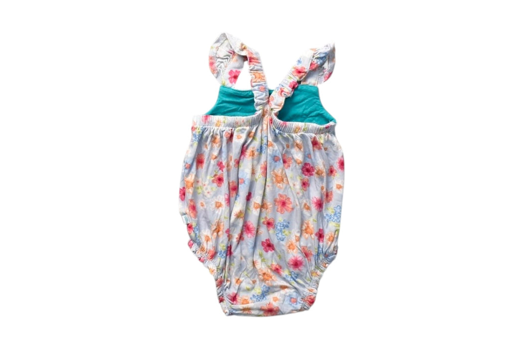 A Multicolour Sleeveless Rompers from Posh Peanut in size 3-6M for girl. (Back View)