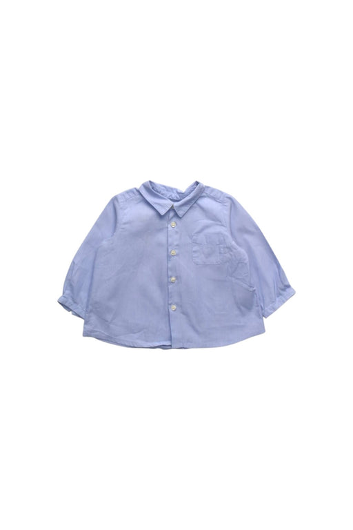 A Blue Long Sleeve Shirts from Bonpoint in size 3-6M for girl. (Front View)