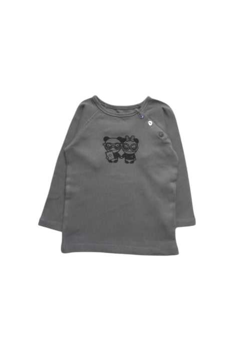 A Grey Long Sleeve T Shirts from Bonpoint in size 3-6M for girl. (Front View)