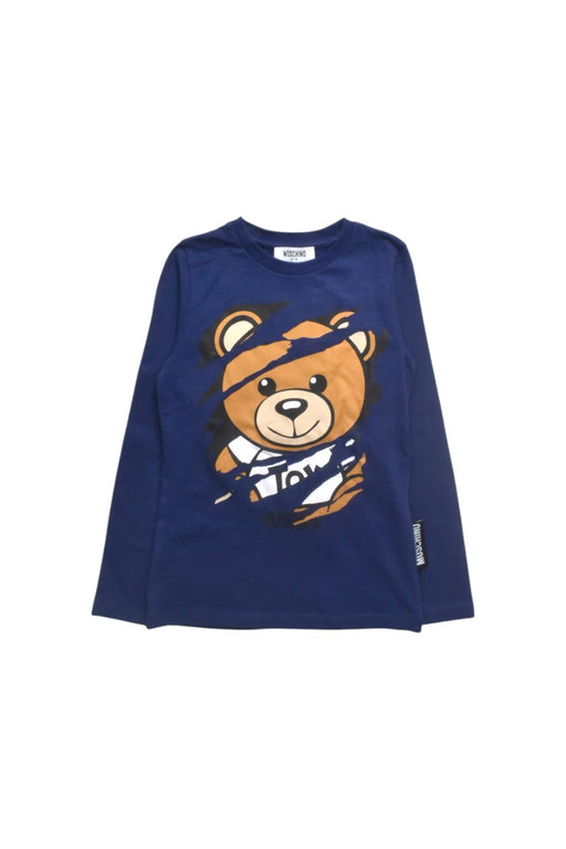 A Blue Long Sleeve T Shirts from Moschino in size 6T for boy. (Front View)