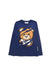 A Blue Long Sleeve T Shirts from Moschino in size 6T for boy. (Front View)