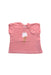 A Pink Short Sleeve Tops from Petit Bateau in size 0-3M for girl. (Front View)