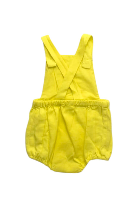 A Yellow Overall Shorts from Jacadi in size 3-6M for girl. (Back View)