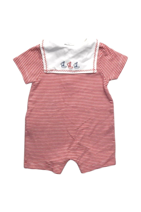 A Red Short Sleeve Rompers from Kissy Kissy in size 3-6M for girl. (Back View)