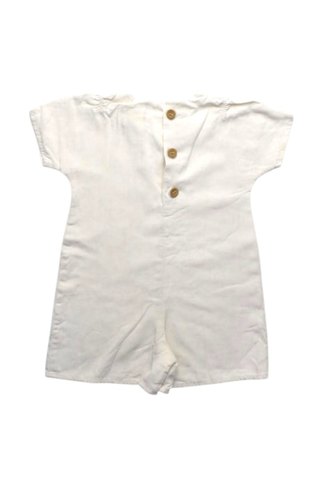 A White Short Sleeve Rompers from Our Mini Nature in size 3T for girl. (Back View)