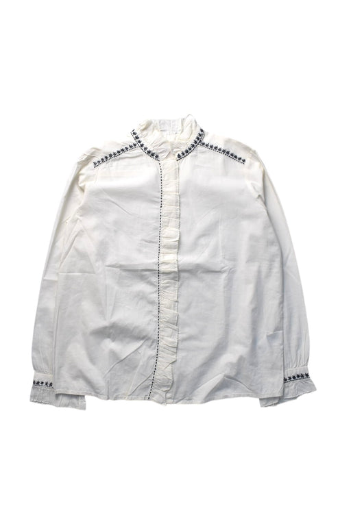 A White Long Sleeve Shirts from Bonpoint in size 10Y for girl. (Front View)