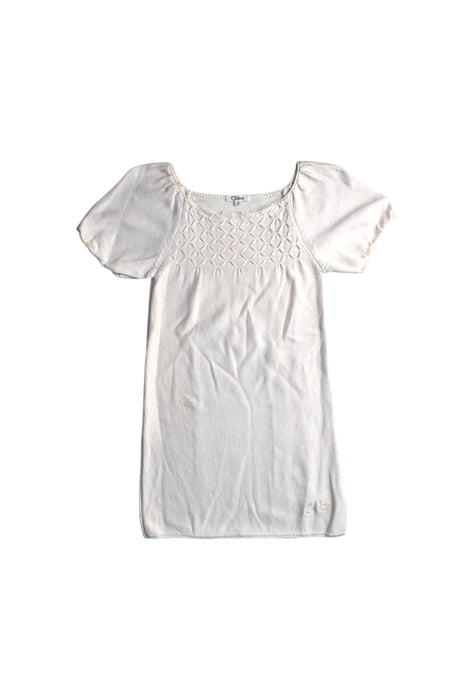 A White Short Sleeve Dresses from Chloe in size 8Y for girl. (Front View)