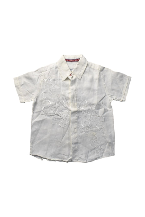 A White Short Sleeve Shirts from I Pinco Pallino in size 6T for boy. (Front View)