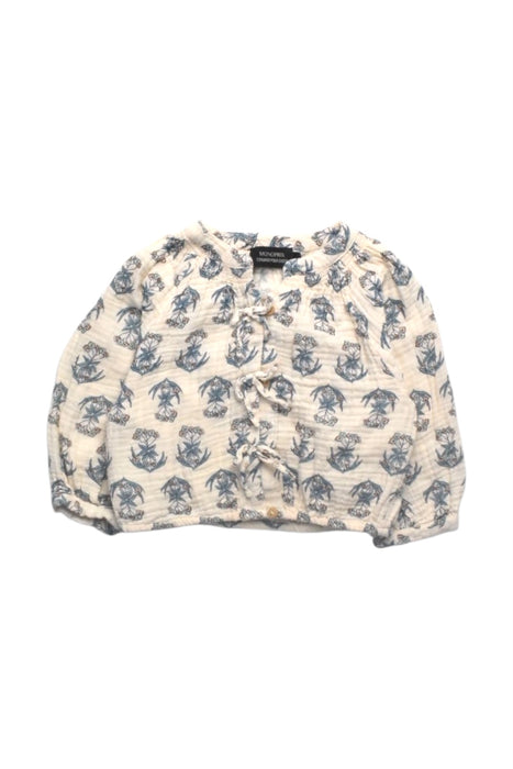 A White Long Sleeve Tops from Monoprix in size 5T for girl. (Front View)