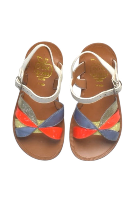 A Multicolour Sandals from Pom d’Api in size 4T for girl. (Back View)