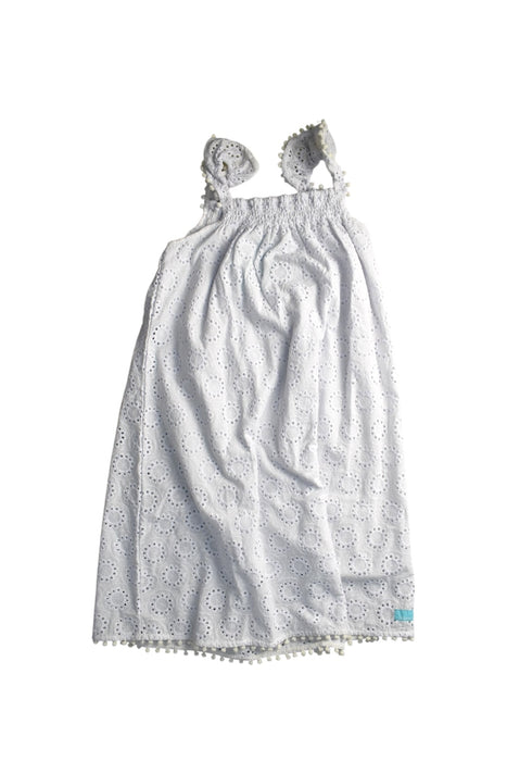 A White Sleeveless Dresses from Emma Laue in size 8Y for girl. (Front View)
