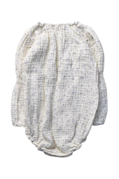 A White Long Sleeve Rompers from Nothing Fits But in size 6-12M for girl. (Back View)