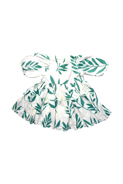 A Green Short Sleeve Dresses from Pink Chicken in size 2T for girl. (Front View)