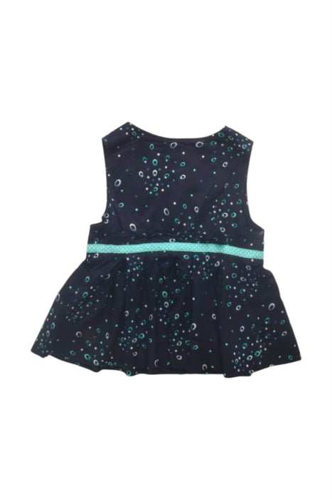 A Navy Sleeveless Tops from Cyrillus in size 3T for girl. (Back View)
