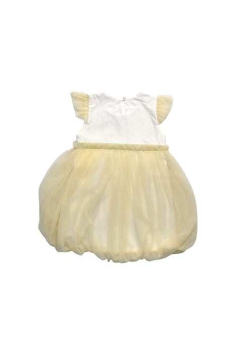A White Sleeveless Dresses from Le Petit Society in size 6-12M for girl. (Back View)